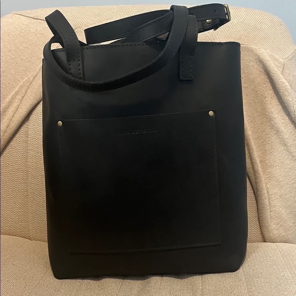 PLG FSCB smooth black Portland Leather Goods Full size cross body smooth Black